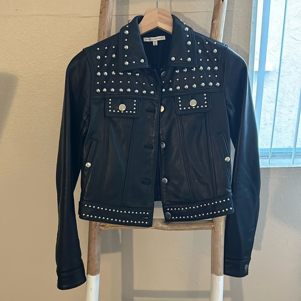 Beautiful Rebecca Minkoff Studded Leather Jacket. Size XXS